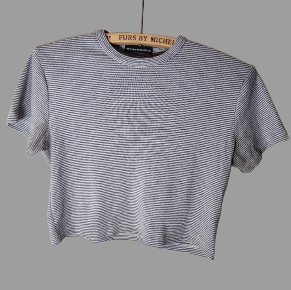 Brandy Melville 100% cotton Striped‎ Crop Women's Top